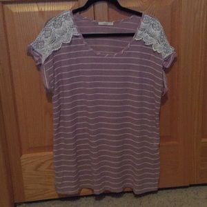 Lavender striped top